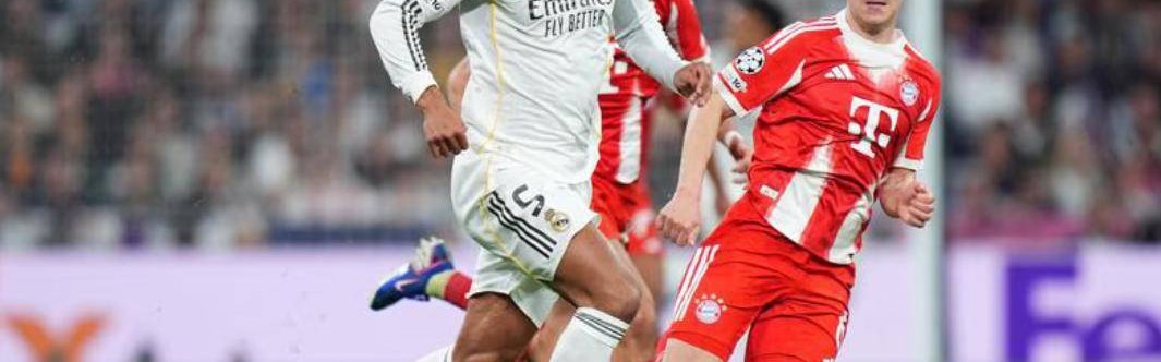 欧冠豪门对决！拜仁2-1皇马，获晋级四强主动权，凯恩姆巴佩进球